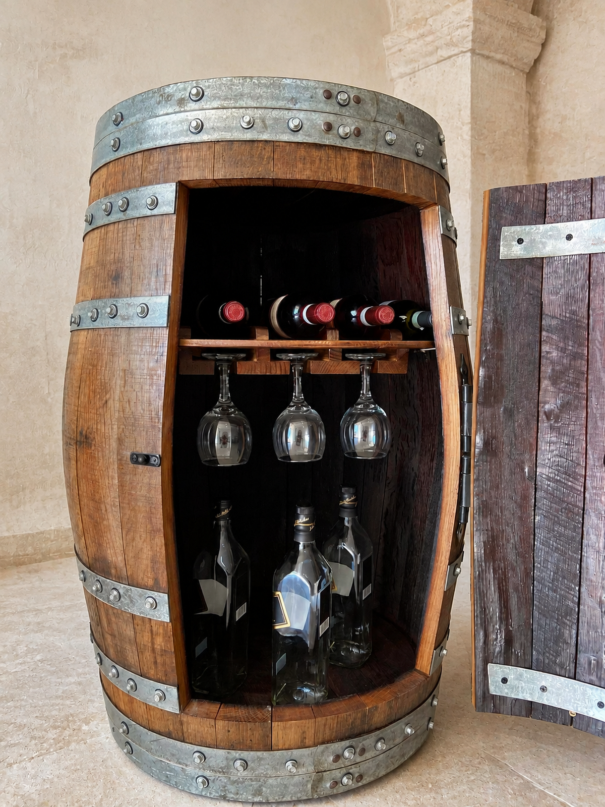Bordeaux Oak Wine Barrel Bar