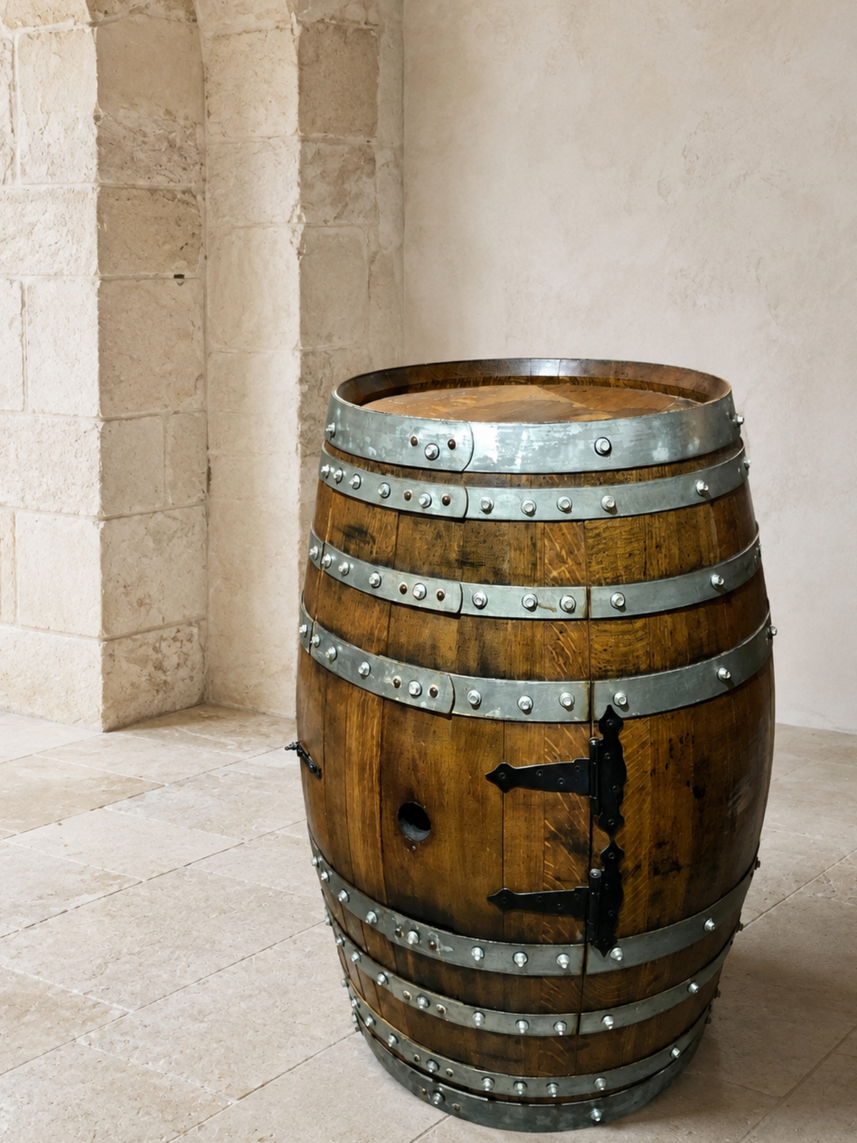 Bordeaux Oak Wine Barrel Bar