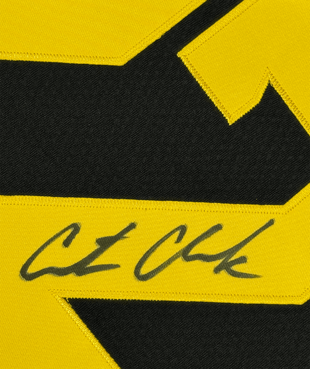 Framed Autographed Caitlin Clark 35x39 Iowa Black Basketball Jersey