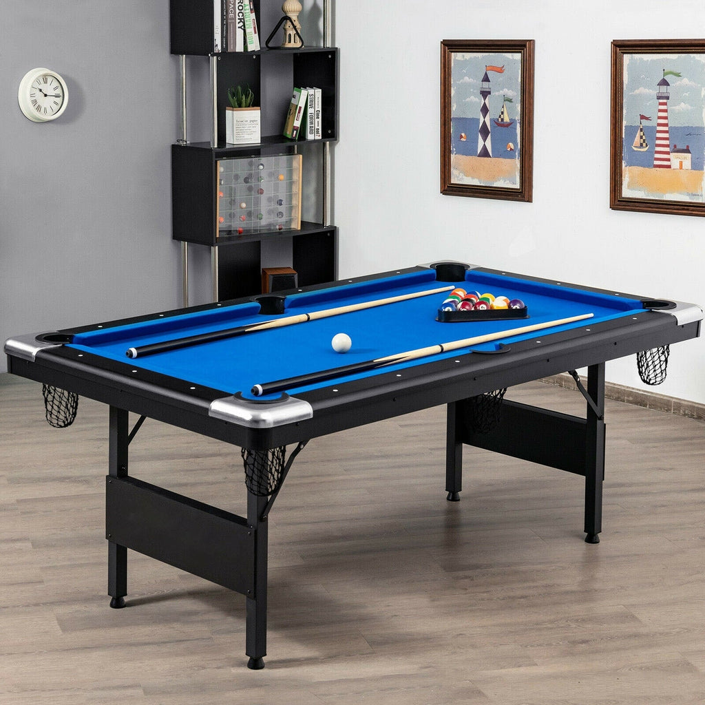 6 Ft Foldable Billiard Pool Table with Complete Accessory Set