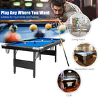 6 Ft Foldable Billiard Pool Table with Complete Accessory Set