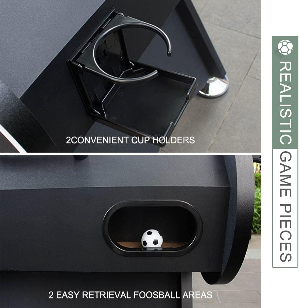 56" Foosball Table with 2 Balls, Drink Holders and Scorekeepers