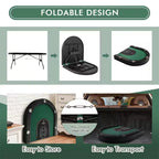 Casino Texas Holdem Foldable 10 Player Poker Table with LED Lights USB Ports in Green (1-Pack)