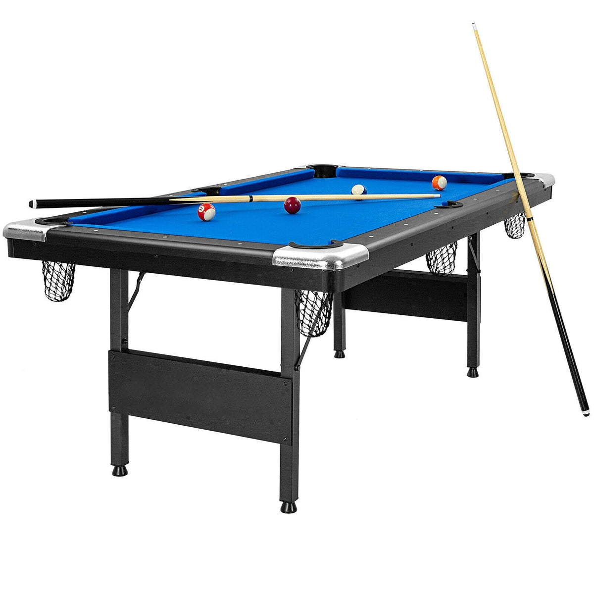 6 Ft Foldable Billiard Pool Table with Complete Accessory Set