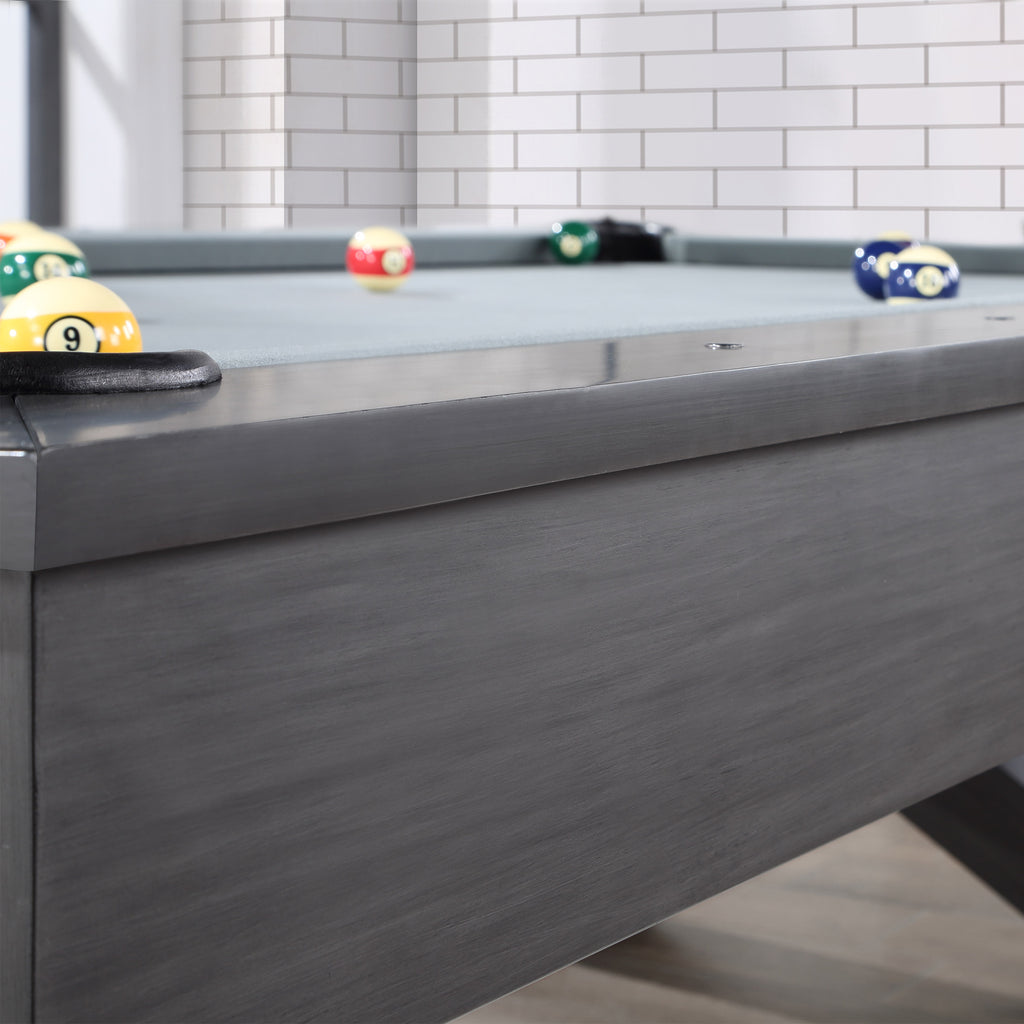 Blake Pool Table Blake 8' Slate Pool Table – Solid Wood Billiards Table with Leather Po ...