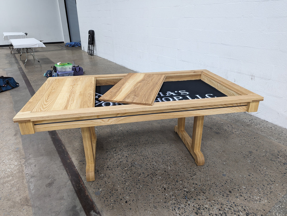 Premium Solid Hardwood Gaming Table 72" x 36" with Removable Leaves
