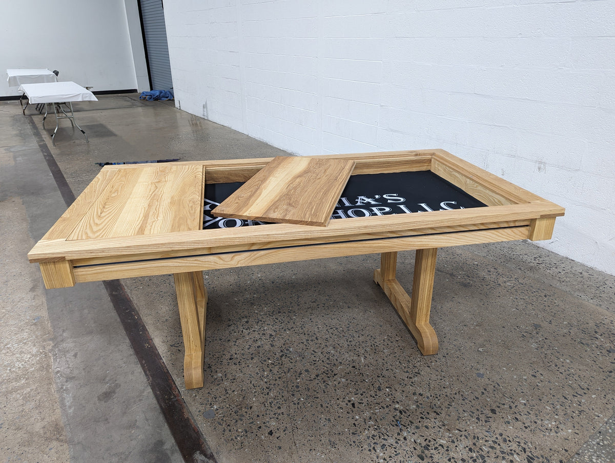 Premium Solid Hardwood Gaming Table 72" x 36" with Removable Leaves
