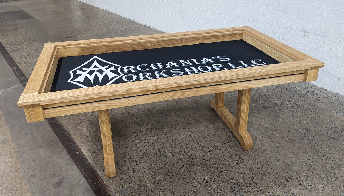 Premium Solid Hardwood Gaming Table 72" x 36" with Removable Leaves