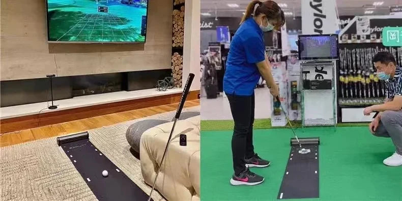 Indoor Putting Simulator with Adjustable Break and Slope