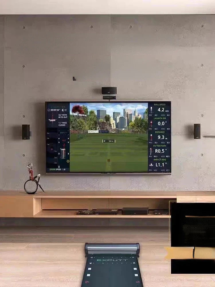 Indoor Putting Simulator with Adjustable Break and Slope