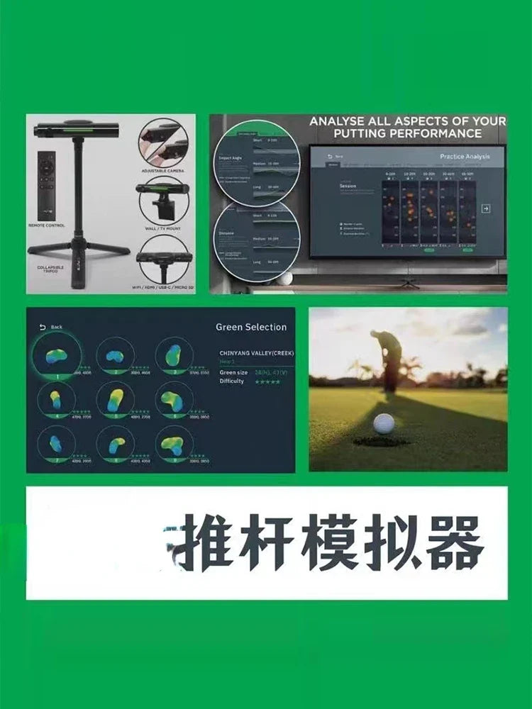 Indoor Putting Simulator with Adjustable Break and Slope