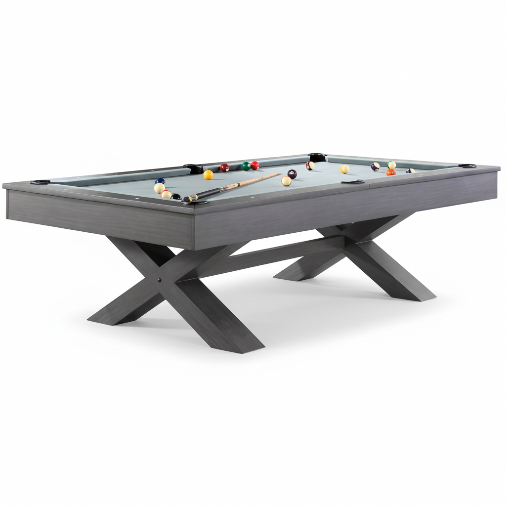Blake 8' Slate Pool Table – Solid Wood Billiards Table with Leather Pockets