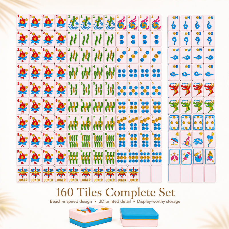 Beach-Inspired 160-Piece American Mahjong Tile Set