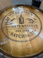 Custom Bourbon Whiskey Barrel Bistro Bar Table with LED Storage