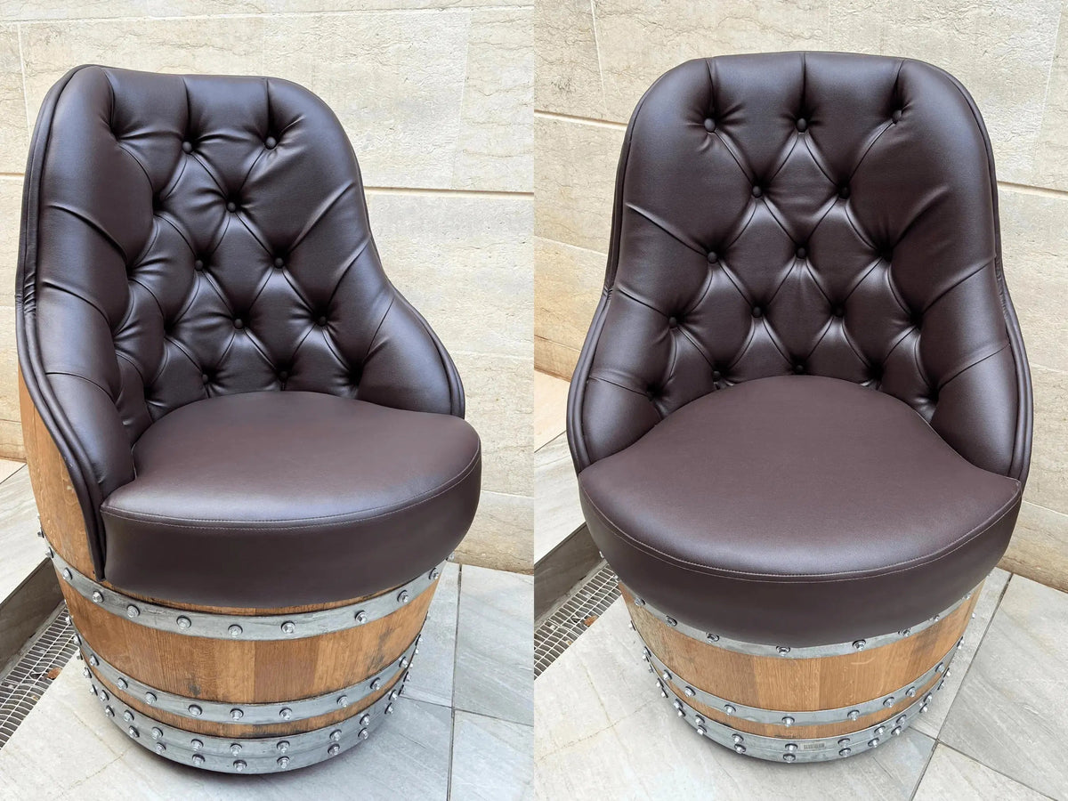 Luxury Captain Barrel Chair – Solid Oak Wine Barrel