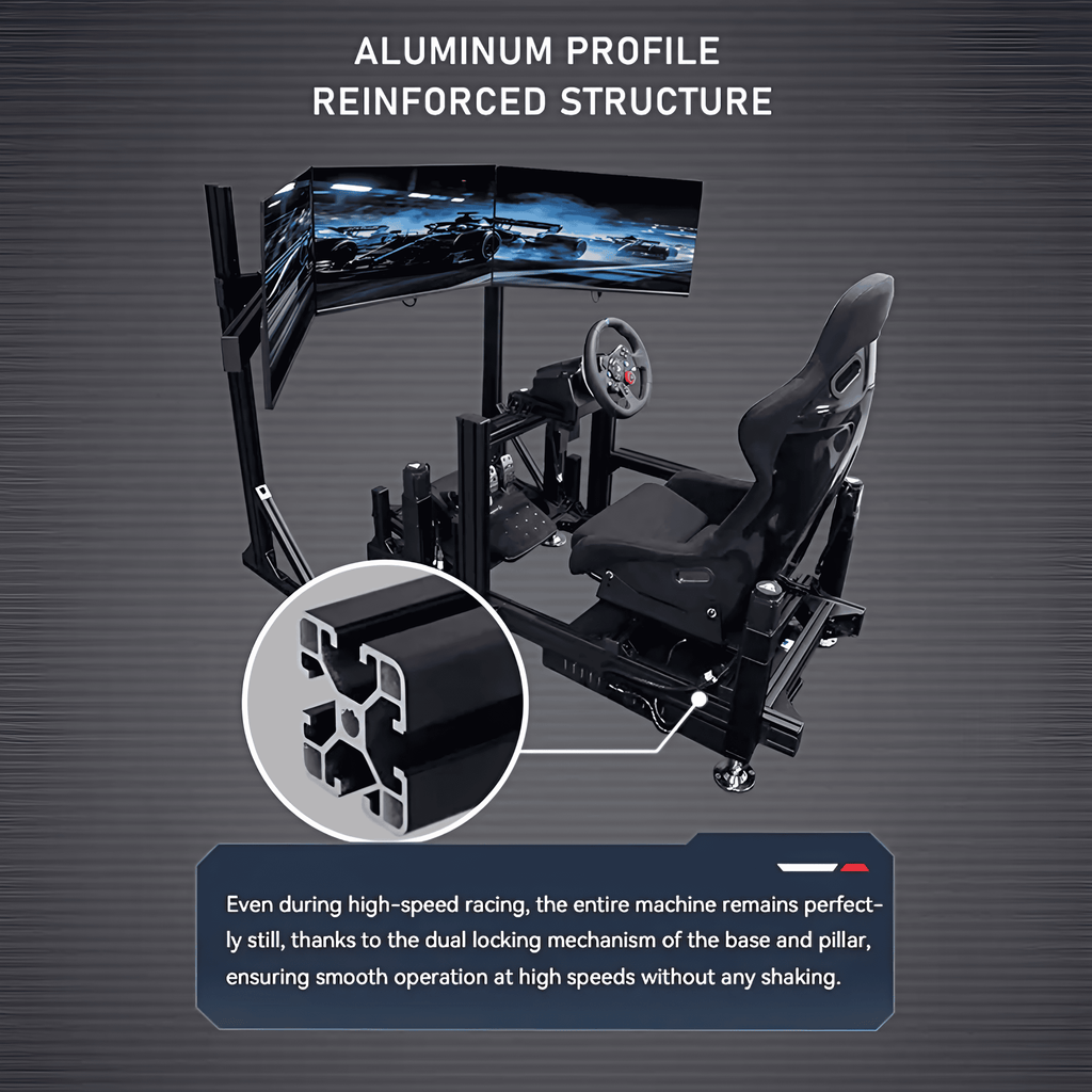 YHY Racing Simulator with 3D Motion Platform, Triple 32" Screens
