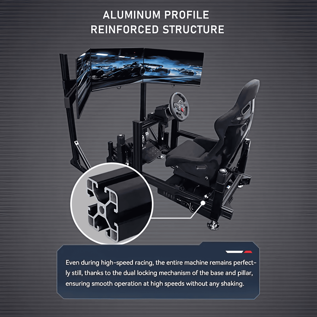 YHY Racing Simulator with 3D Motion Platform, Triple 32" Screens